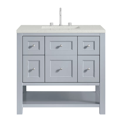James Martin Vanities Breckenridge 36" Serenity Blue Single Vanity With 3cm Lime Delight Quartz Top