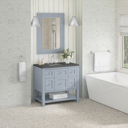 James Martin Vanities Breckenridge 36" Serenity Blue Single Vanity With 3cm Parisien Bleu Quartz Top