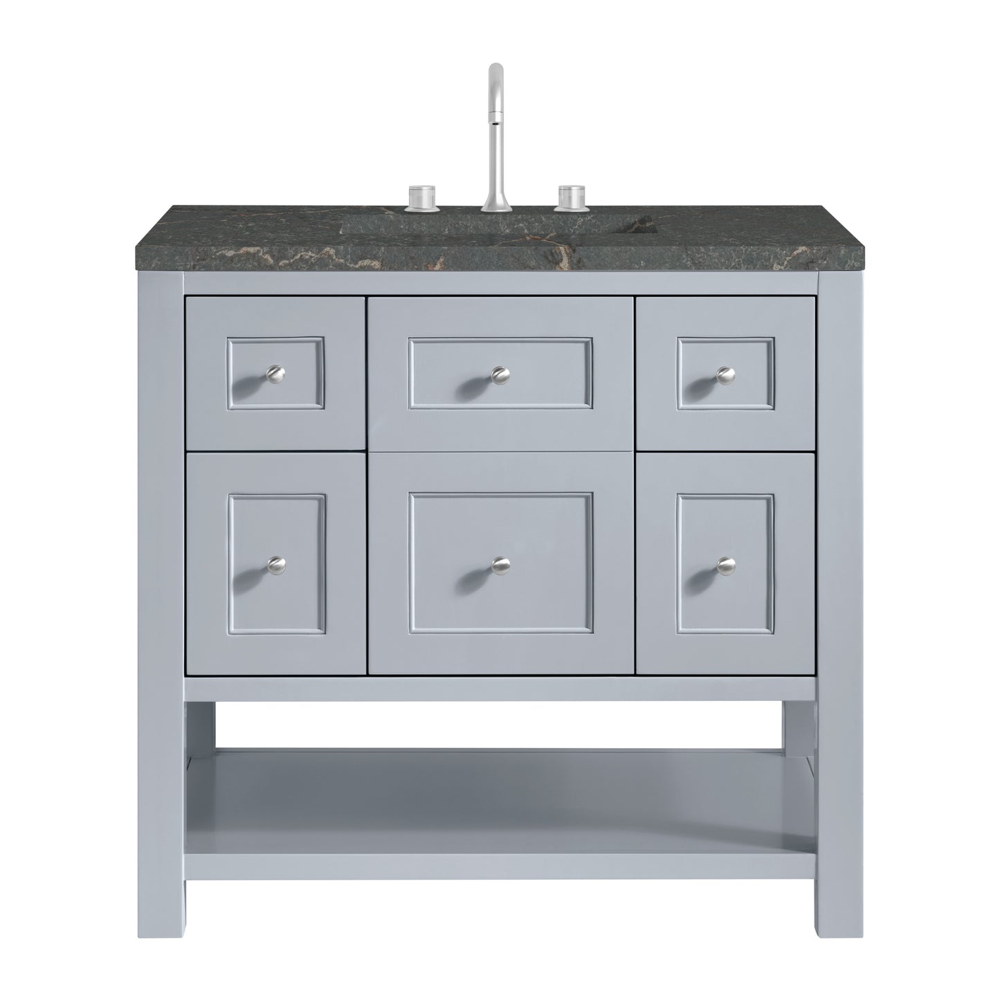 James Martin Vanities Breckenridge 36" Serenity Blue Single Vanity With 3cm Parisien Bleu Quartz Top