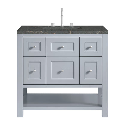 James Martin Vanities Breckenridge 36" Serenity Blue Single Vanity With 3cm Parisien Bleu Quartz Top