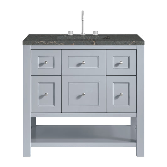 James Martin Vanities Breckenridge 36" Serenity Blue Single Vanity With 3cm Parisien Bleu Quartz Top