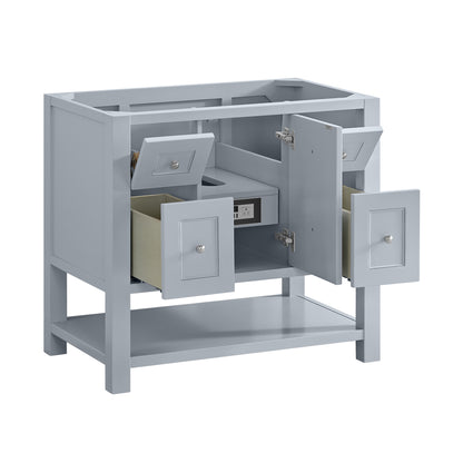 James Martin Vanities Breckenridge 36" Serenity Blue Single Vanity With 3cm White Zeus Quartz Top