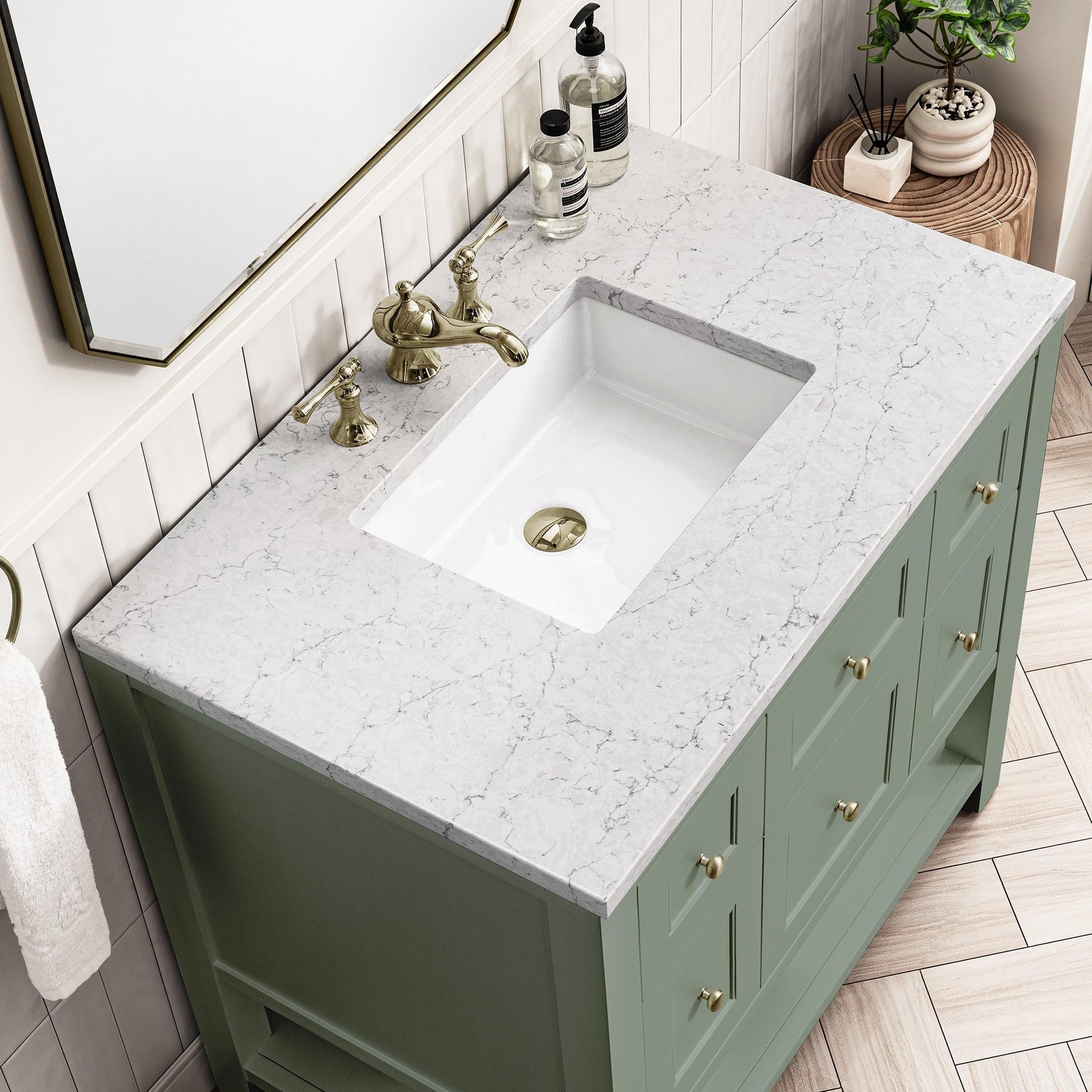 James Martin Vanities Breckenridge 36" Smokey Celadon Single Vanity