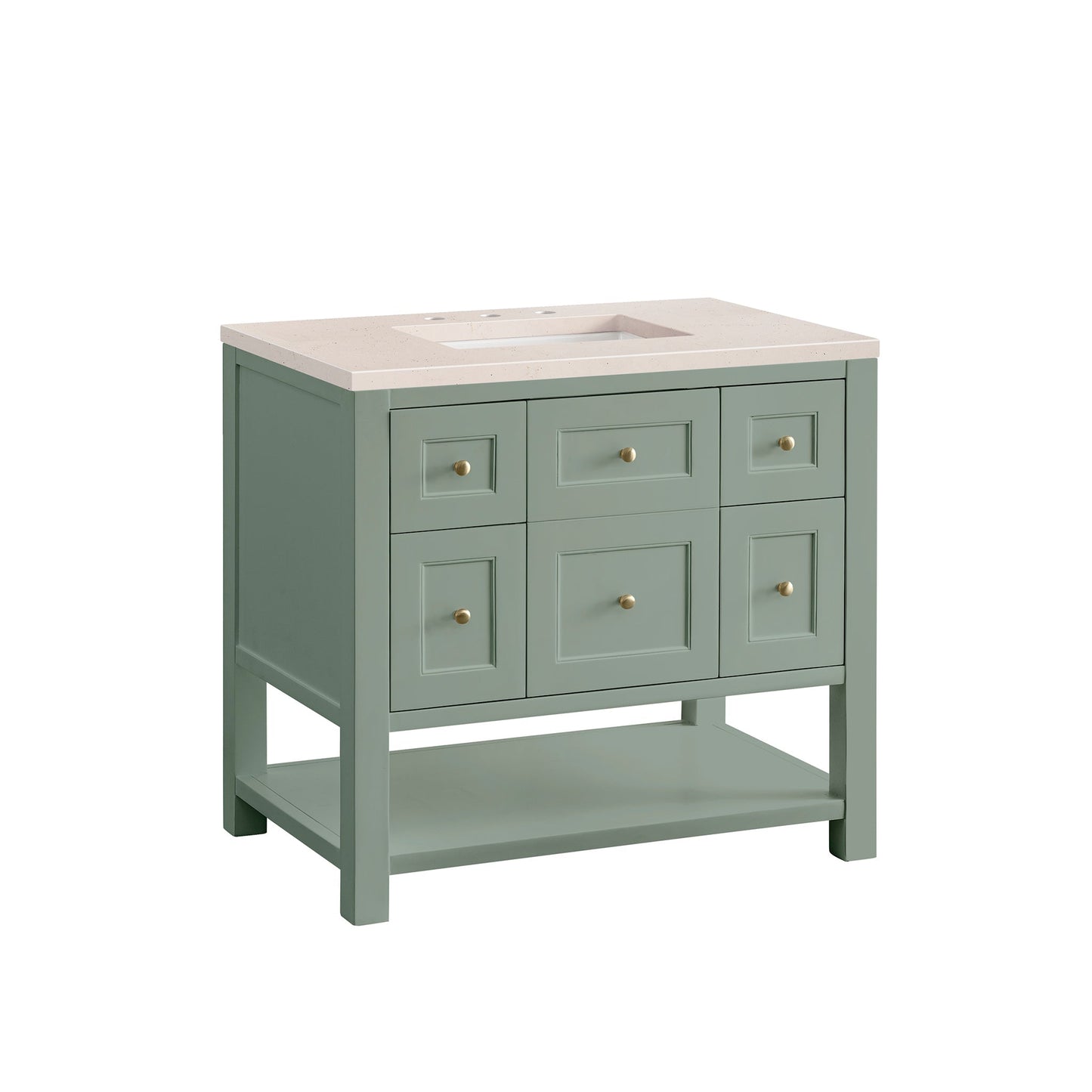 James Martin Vanities Breckenridge 36" Smokey Celadon Single Vanity With 3cm Eternal Marfil Top