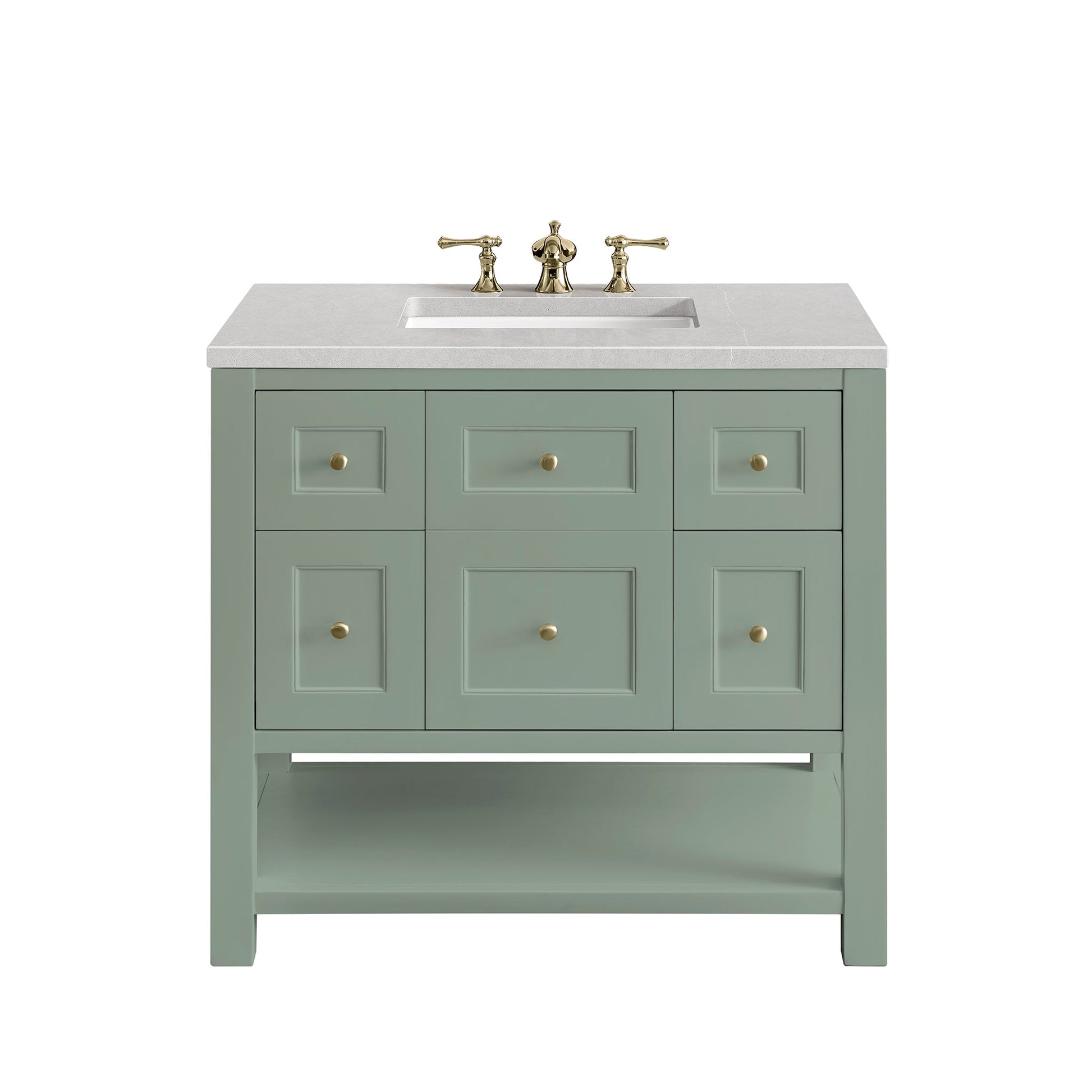 James Martin Vanities Breckenridge 36" Smokey Celadon Single Vanity With 3cm Eternal Serena Top