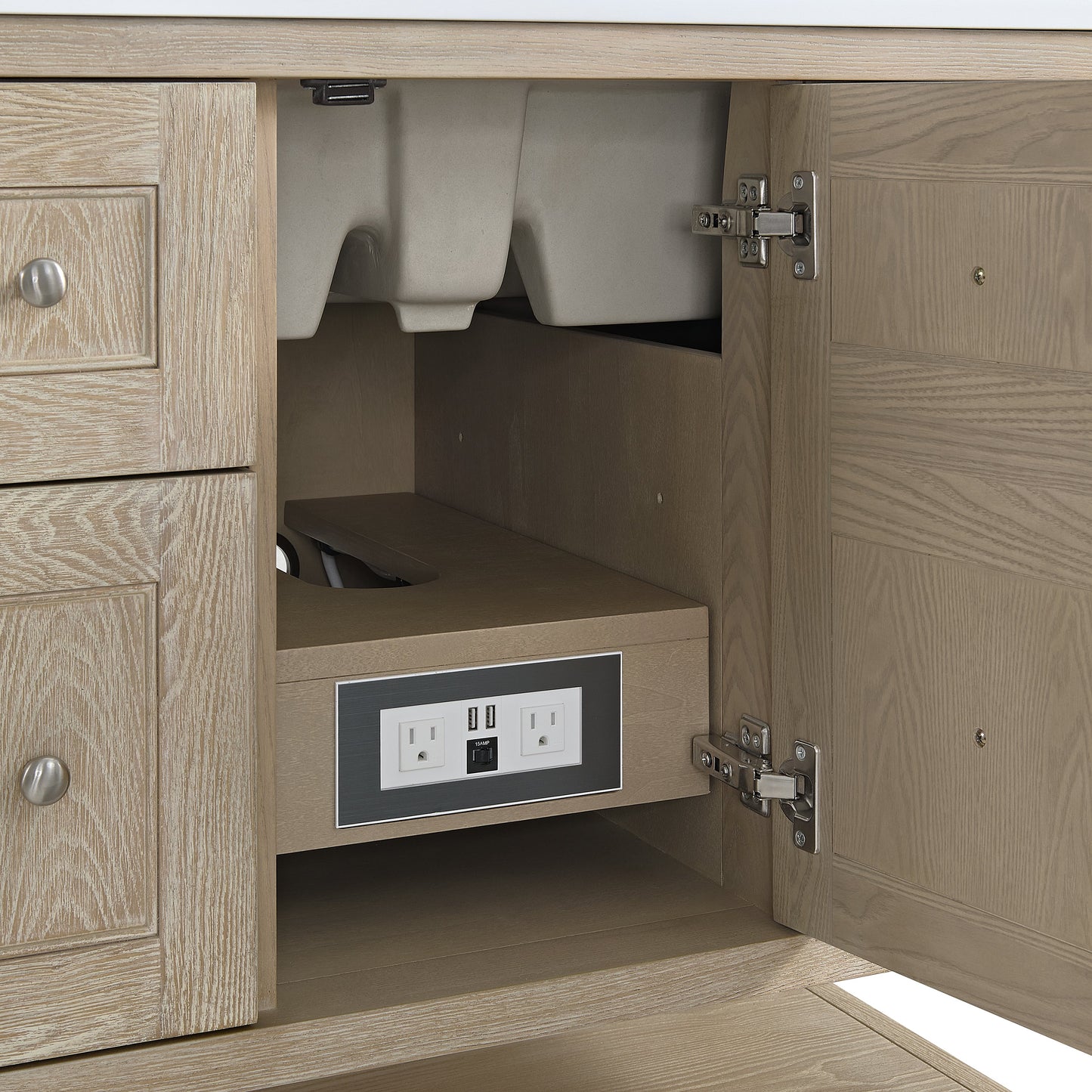 James Martin Vanities Breckenridge 36" Whitewashed Oak Single Vanity With 3 cm Arctic Fall Solid Surface Top