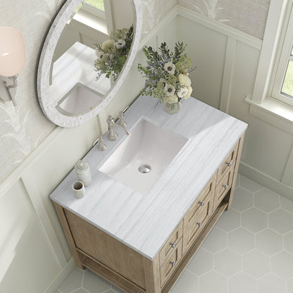 James Martin Vanities Breckenridge 36" Whitewashed Oak Single Vanity With 3 cm Arctic Fall Solid Surface Top