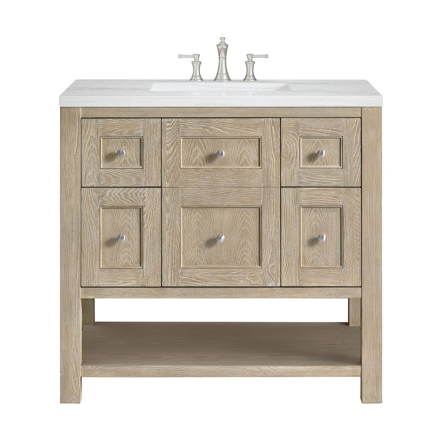 James Martin Vanities Breckenridge 36" Whitewashed Oak Single Vanity With 3 cm Arctic Fall Solid Surface Top