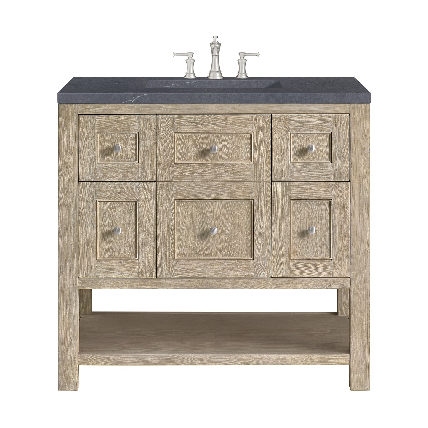 James Martin Vanities Breckenridge 36" Whitewashed Oak Single Vanity With 3 cm Charcoal Soapstone Quartz Top