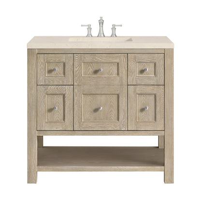 James Martin Vanities Breckenridge 36" Whitewashed Oak Single Vanity With 3 cm Eternal Marfil Quartz Top