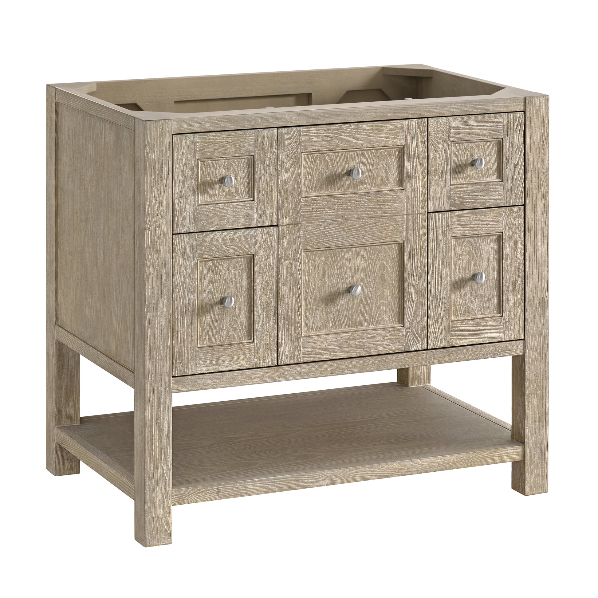 James Martin Vanities Breckenridge 36" Whitewashed Oak Single Vanity With 3 cm Eternal Serena Quartz Top