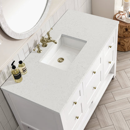 James Martin Vanities Breckenridge 48" Bright White Single Vanity With 3 cm Lime Delight Top