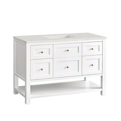 James Martin Vanities Breckenridge 48" Bright White Single Vanity With 3 cm Lime Delight Top