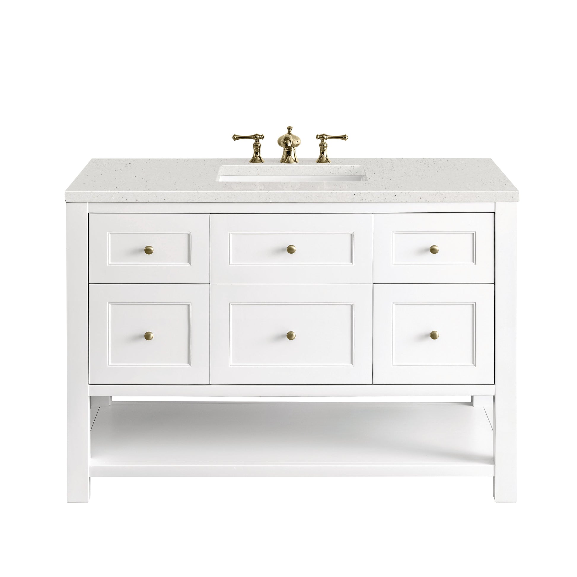 James Martin Vanities Breckenridge 48" Bright White Single Vanity With 3 cm Lime Delight Top