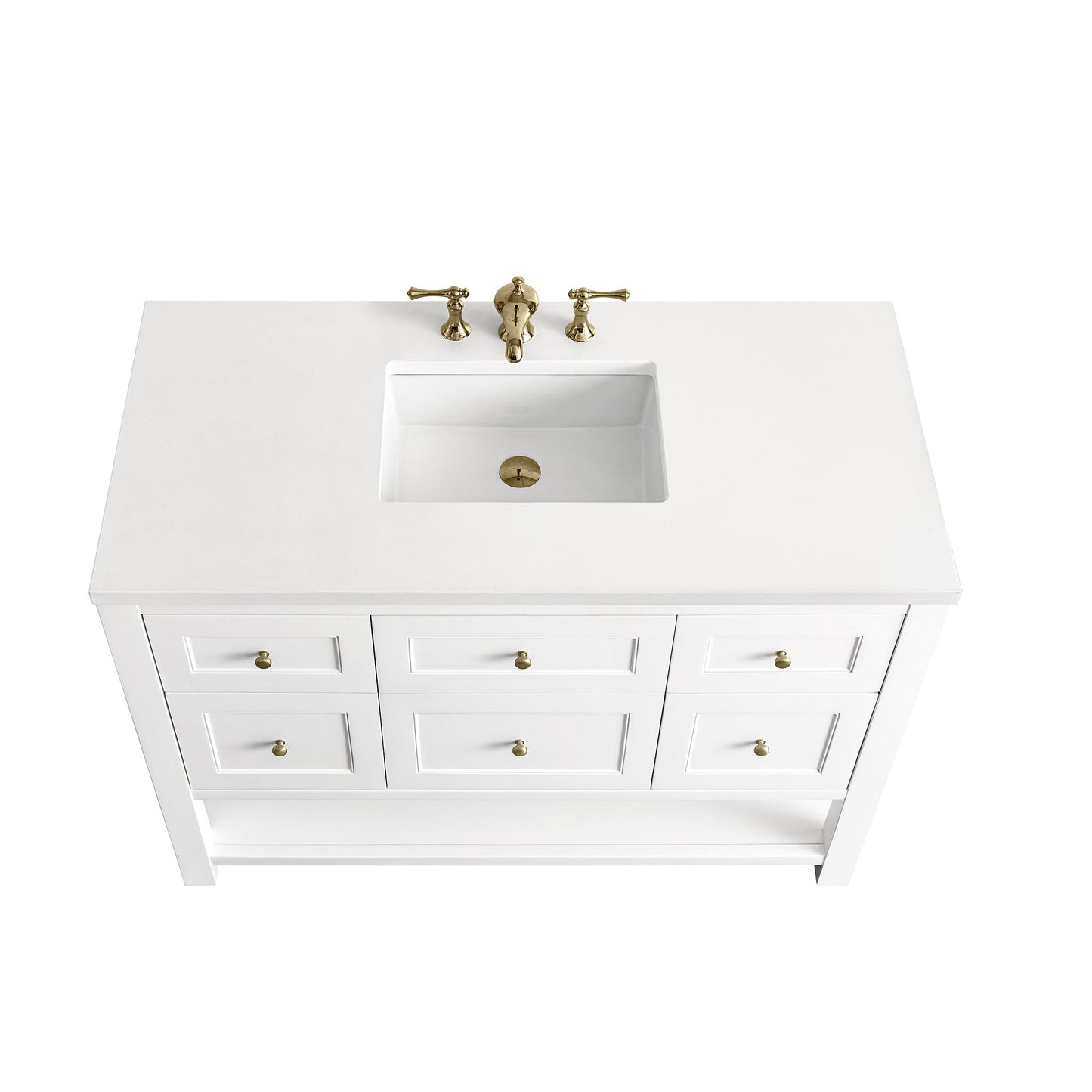 James Martin Vanities Breckenridge 48" Bright White Single Vanity With 3 cm White Zeus Top