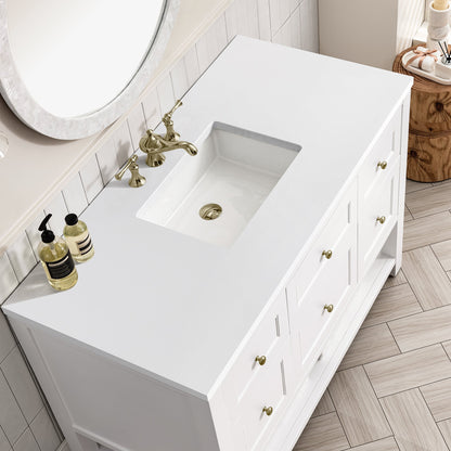 James Martin Vanities Breckenridge 48" Bright White Single Vanity With 3 cm White Zeus Top