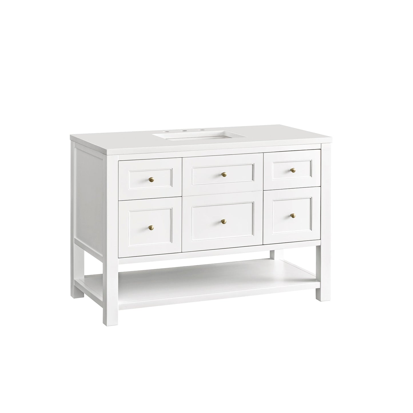 James Martin Vanities Breckenridge 48" Bright White Single Vanity With 3 cm White Zeus Top