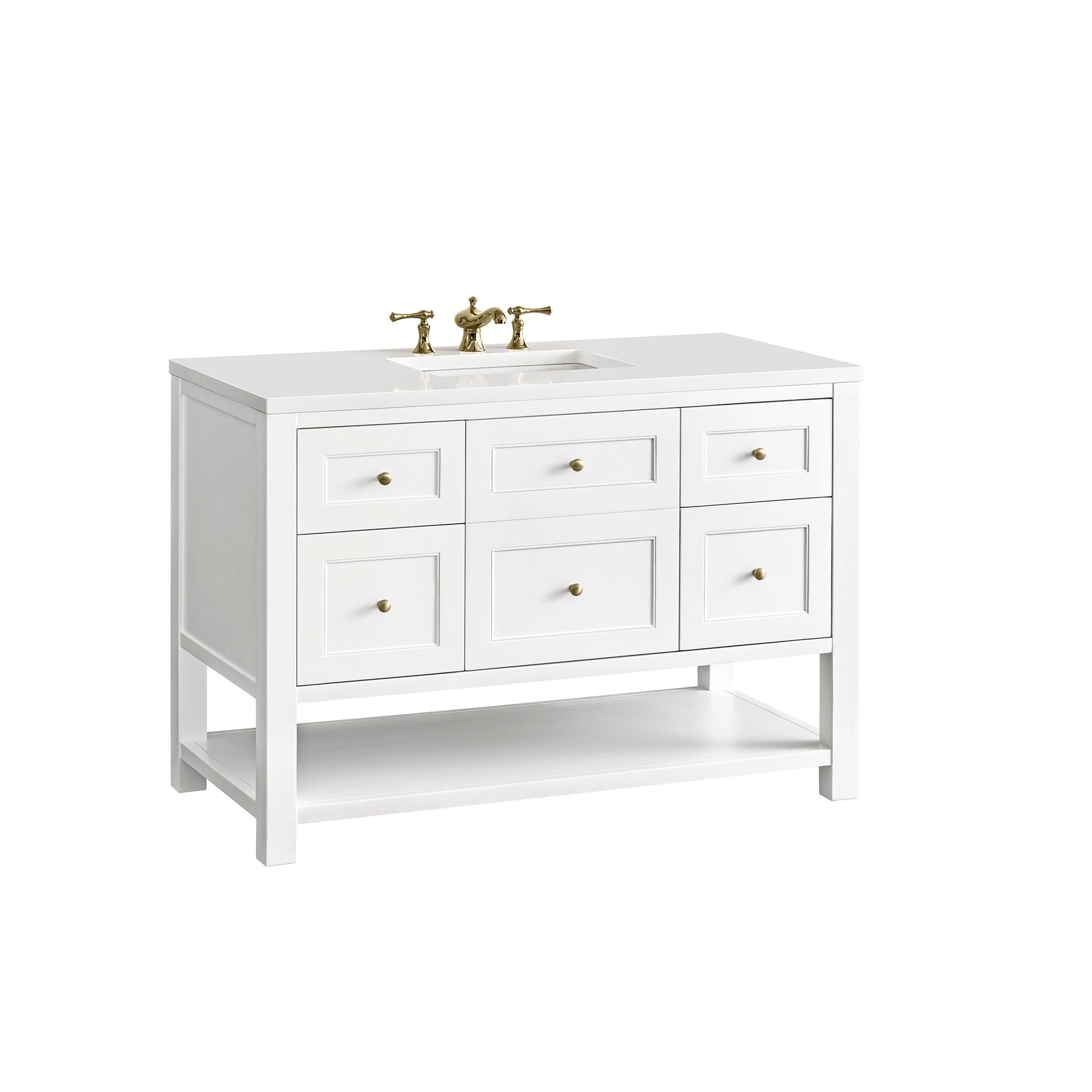 James Martin Vanities Breckenridge 48" Bright White Single Vanity With 3 cm White Zeus Top