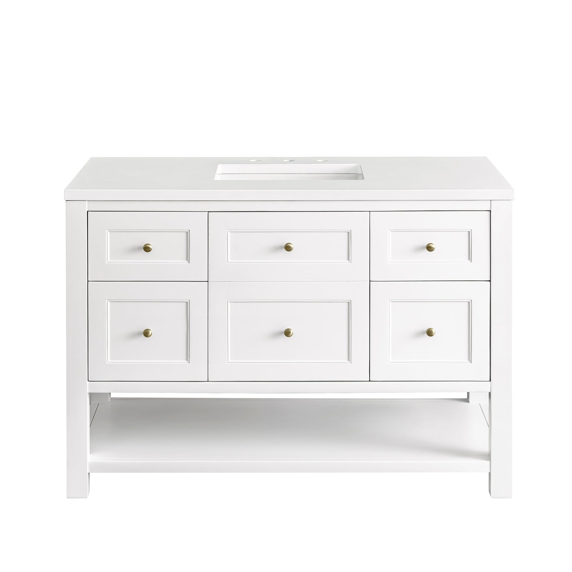 James Martin Vanities Breckenridge 48" Bright White Single Vanity With 3 cm White Zeus Top