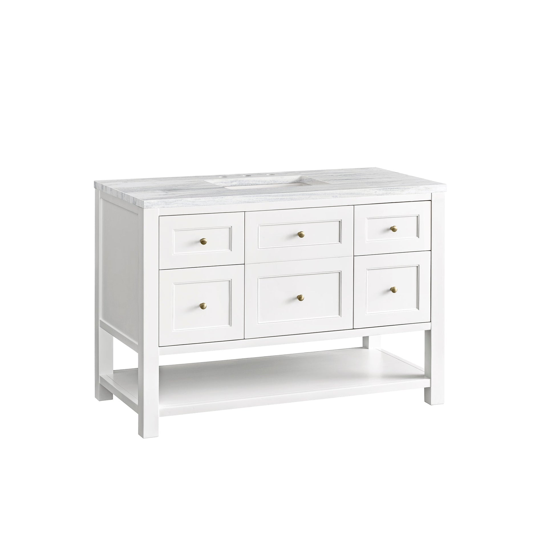 James Martin Vanities Breckenridge 48" Bright White Single Vanity With 3cm Arctic Fall Top