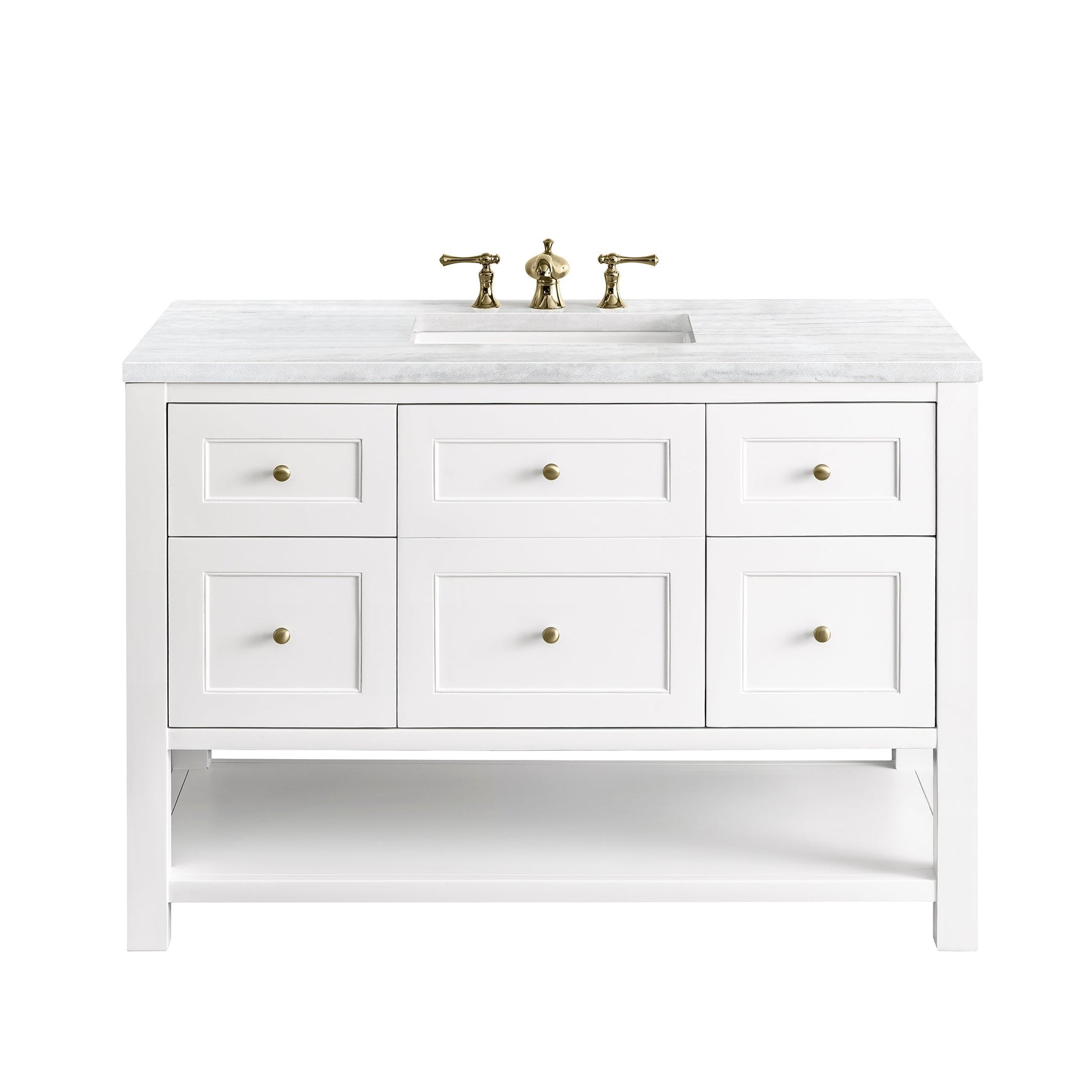 James Martin Vanities Breckenridge 48" Bright White Single Vanity With 3cm Arctic Fall Top