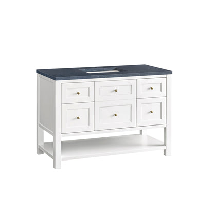 James Martin Vanities Breckenridge 48" Bright White Single Vanity With 3cm Charcoal Soapstone Top