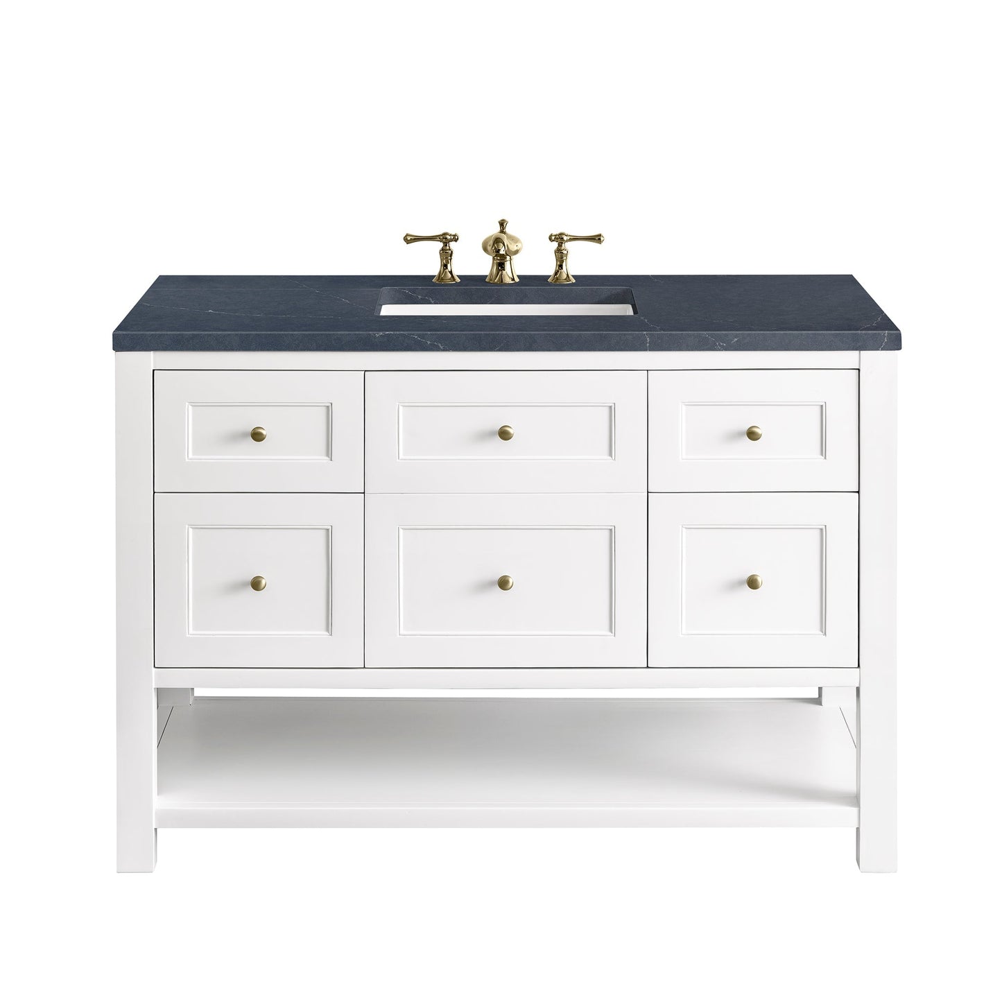 James Martin Vanities Breckenridge 48" Bright White Single Vanity With 3cm Charcoal Soapstone Top