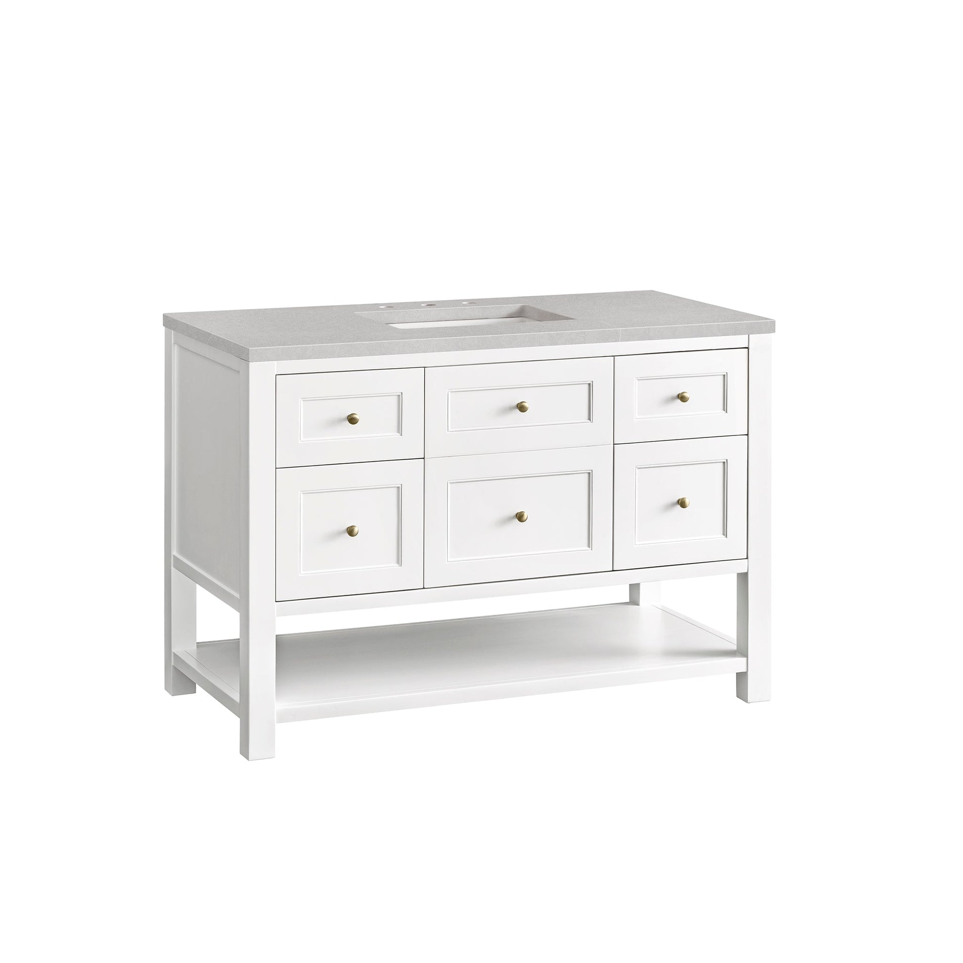 James Martin Vanities Breckenridge 48" Bright White Single Vanity With 3cm Eternal Serena Top