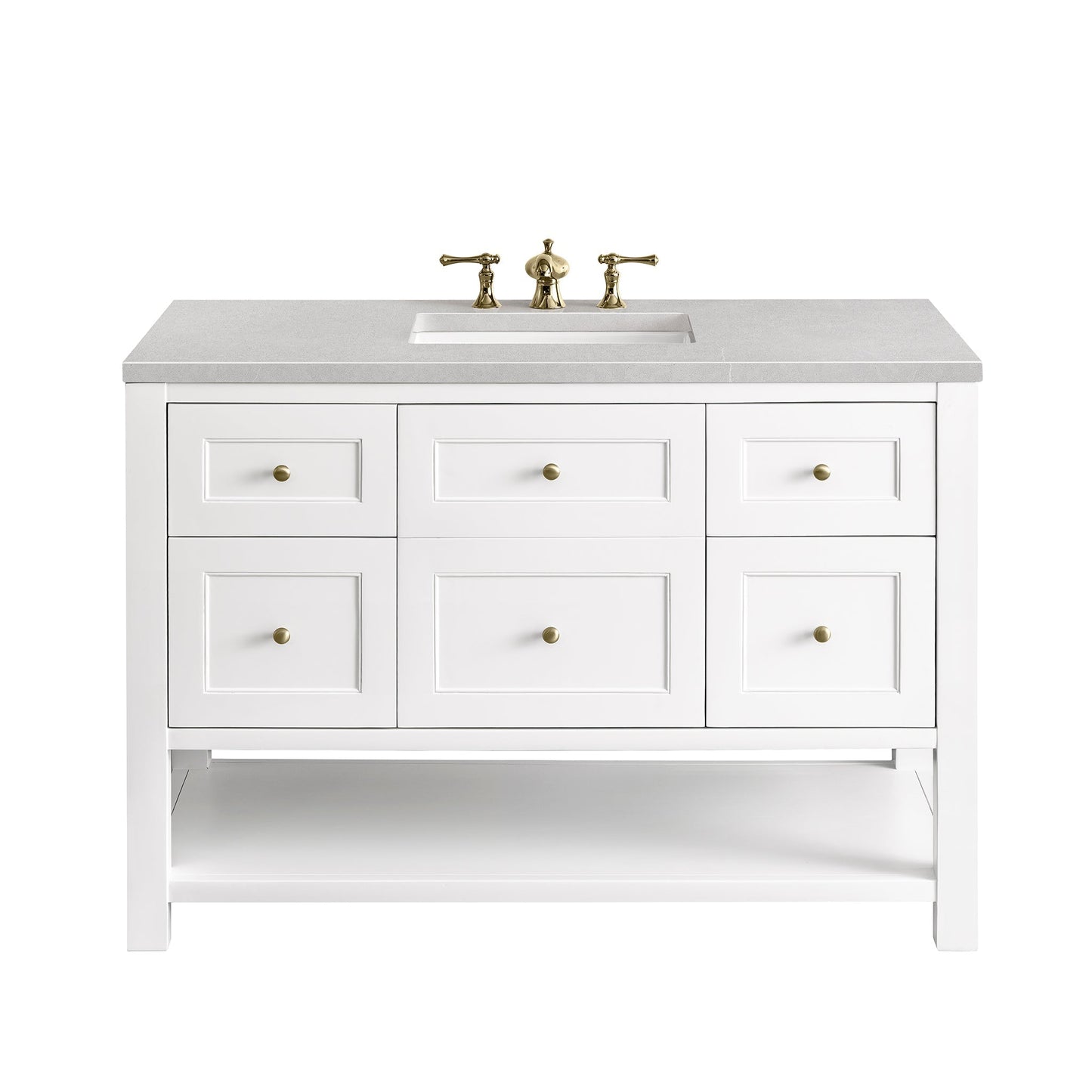 James Martin Vanities Breckenridge 48" Bright White Single Vanity With 3cm Eternal Serena Top