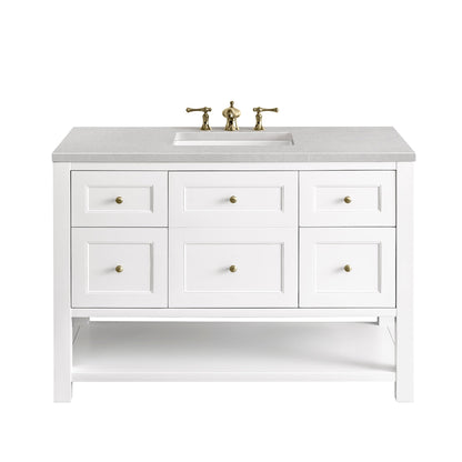 James Martin Vanities Breckenridge 48" Bright White Single Vanity With 3cm Eternal Serena Top