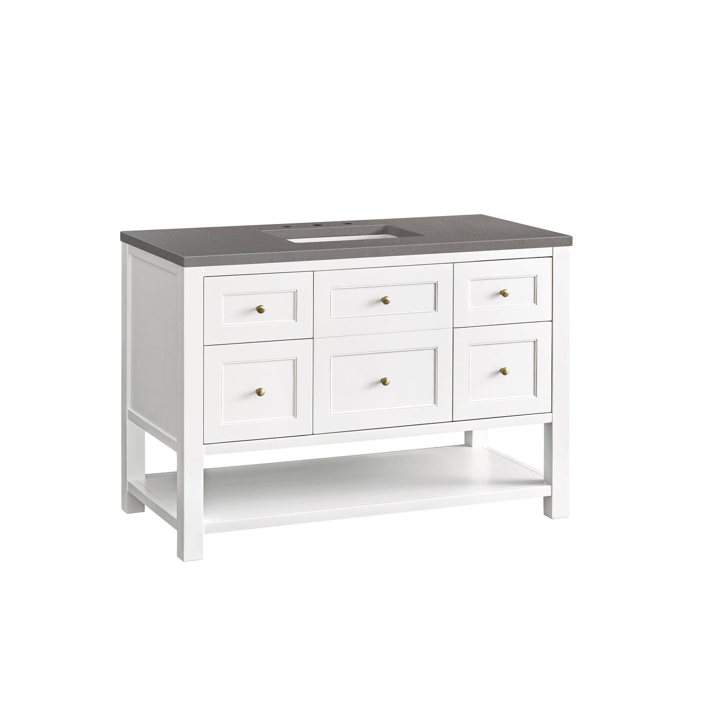 James Martin Vanities Breckenridge 48" Bright White Single Vanity With 3cm Grey Expo Top