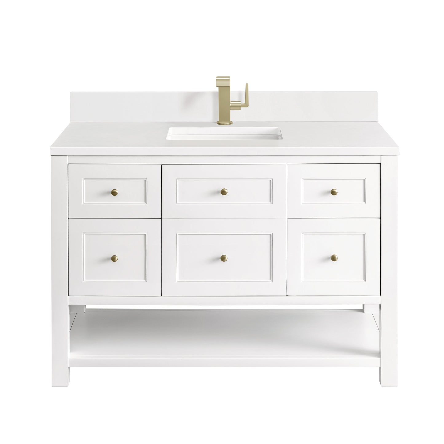 James Martin Vanities Breckenridge 48" Bright White Single Vanity With Single Hole 3 cm White Zeus Top & Backsplash