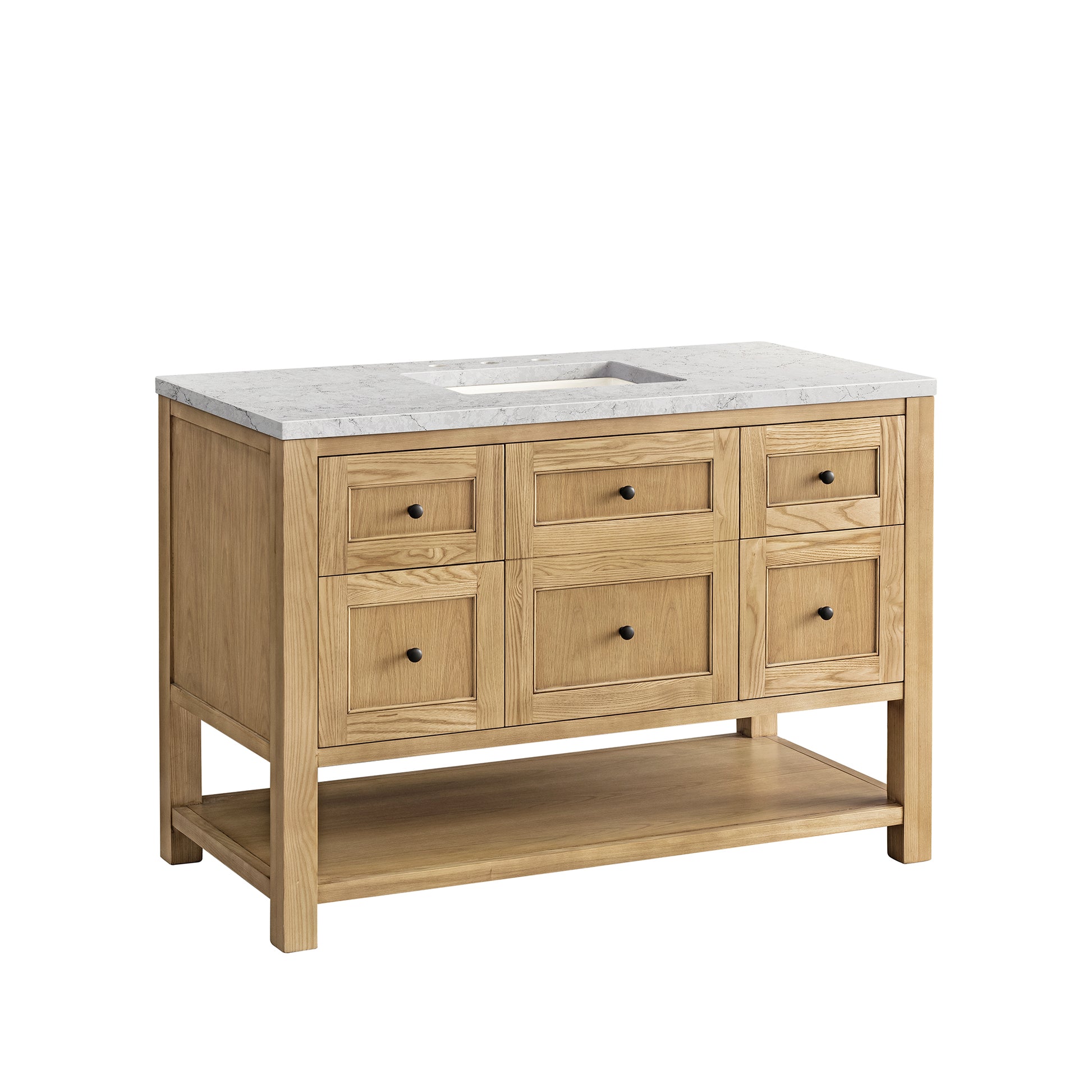 James Martin Vanities Breckenridge 48" Light Natural Oak Single Vanity With 3 cm Eternal Jasmine Pearl Top and FreePower Wireless Charger