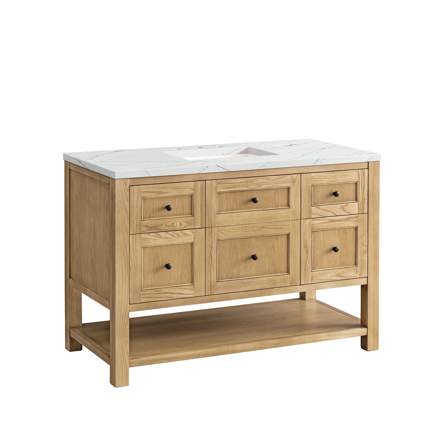 James Martin Vanities Breckenridge 48" Light Natural Oak Single Vanity With 3 cm Ethereal Noctis Top and FreePower Wireless Charger