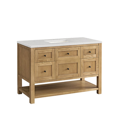 James Martin Vanities Breckenridge 48" Light Natural Oak Single Vanity With 3 cm Lime Delight Top