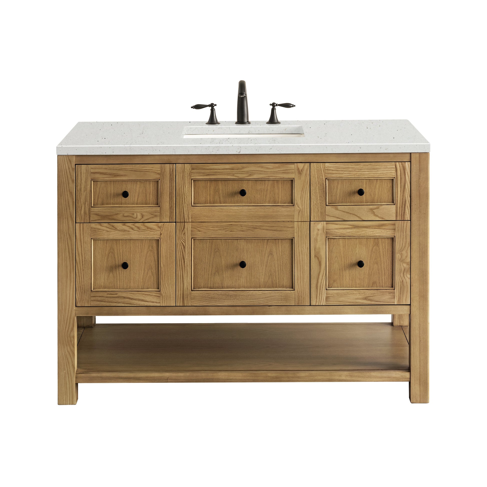 James Martin Vanities Breckenridge 48" Light Natural Oak Single Vanity With 3 cm Lime Delight Top