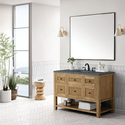 James Martin Vanities Breckenridge 48" Light Natural Oak Single Vanity With 3 cm Parisien Bleu Top and FreePower Wireless Charger