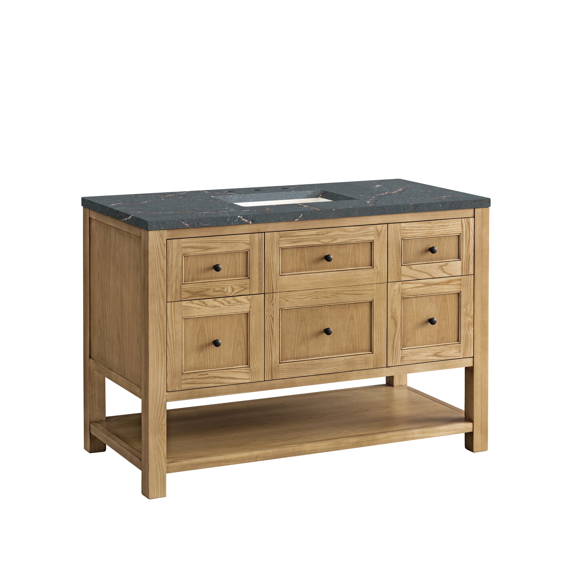 James Martin Vanities Breckenridge 48" Light Natural Oak Single Vanity With 3 cm Parisien Bleu Top and FreePower Wireless Charger