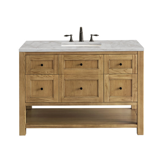 James Martin Vanities Breckenridge 48" Light Natural Oak Single Vanity With 3 cm Victorian Silver Top