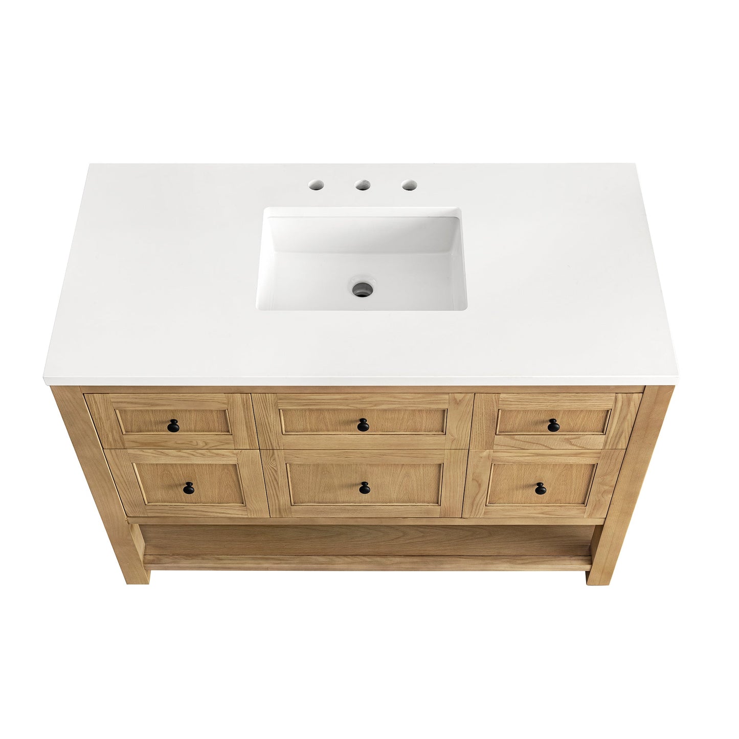 James Martin Vanities Breckenridge 48" Light Natural Oak Single Vanity With 3 cm White Zeus Top