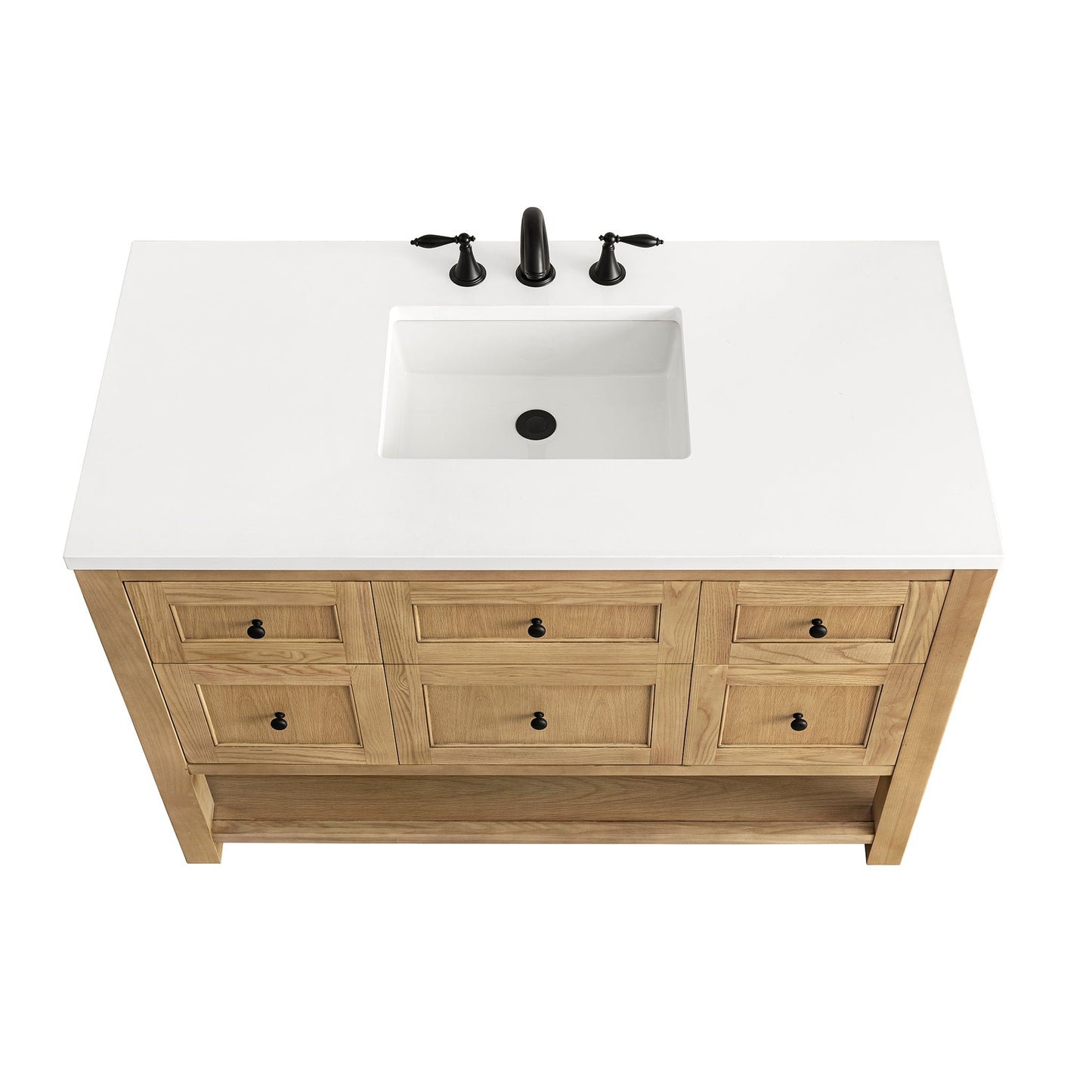 James Martin Vanities Breckenridge 48" Light Natural Oak Single Vanity With 3 cm White Zeus Top