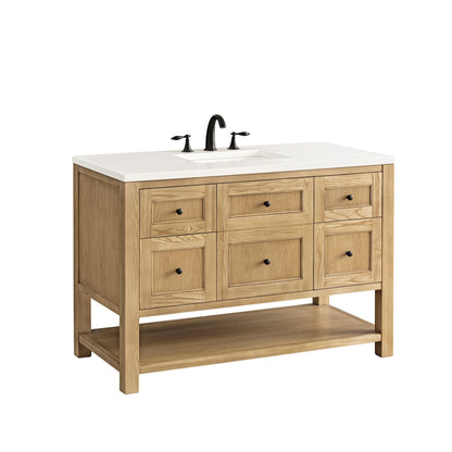 James Martin Vanities Breckenridge 48" Light Natural Oak Single Vanity With 3 cm White Zeus Top