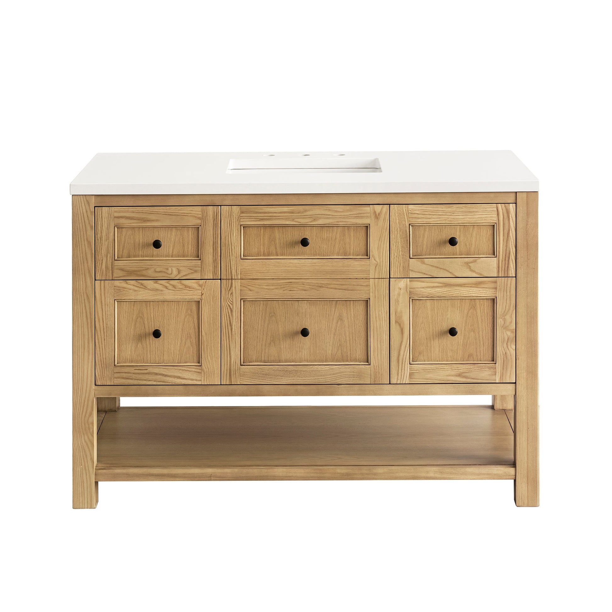 James Martin Vanities Breckenridge 48" Light Natural Oak Single Vanity With 3 cm White Zeus Top