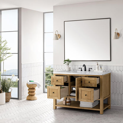 James Martin Vanities Breckenridge 48" Light Natural Oak Single Vanity With 3cm Arctic Fall Top