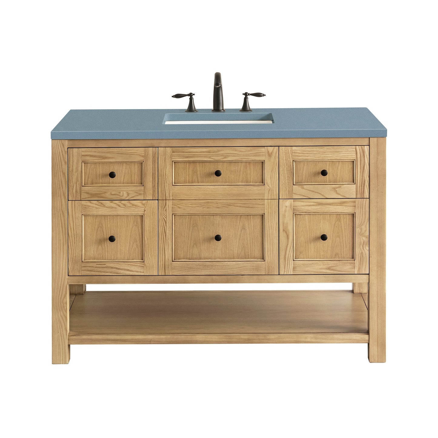 James Martin Vanities Breckenridge 48" Light Natural Oak Single Vanity With 3cm Cala Blue Top