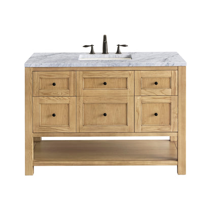 James Martin Vanities Breckenridge 48" Light Natural Oak Single Vanity With 3cm Carrara Marble Top