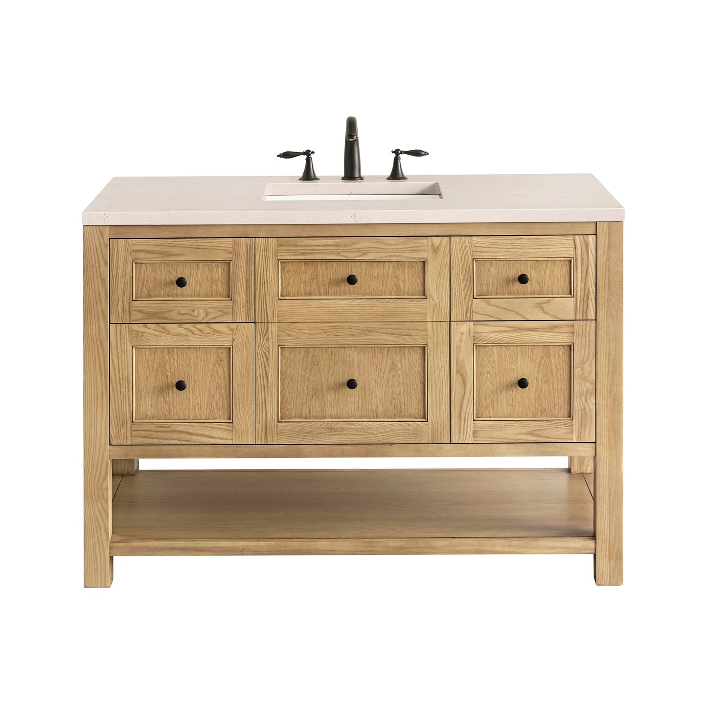 James Martin Vanities Breckenridge 48" Light Natural Oak Single Vanity With 3cm Eternal Marfil Top