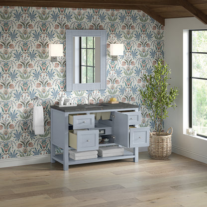 James Martin Vanities Breckenridge 48" Serenity Blue Single Vanity With 3 cm Parisien Bleu Quartz Top and FreePower Wireless Charger
