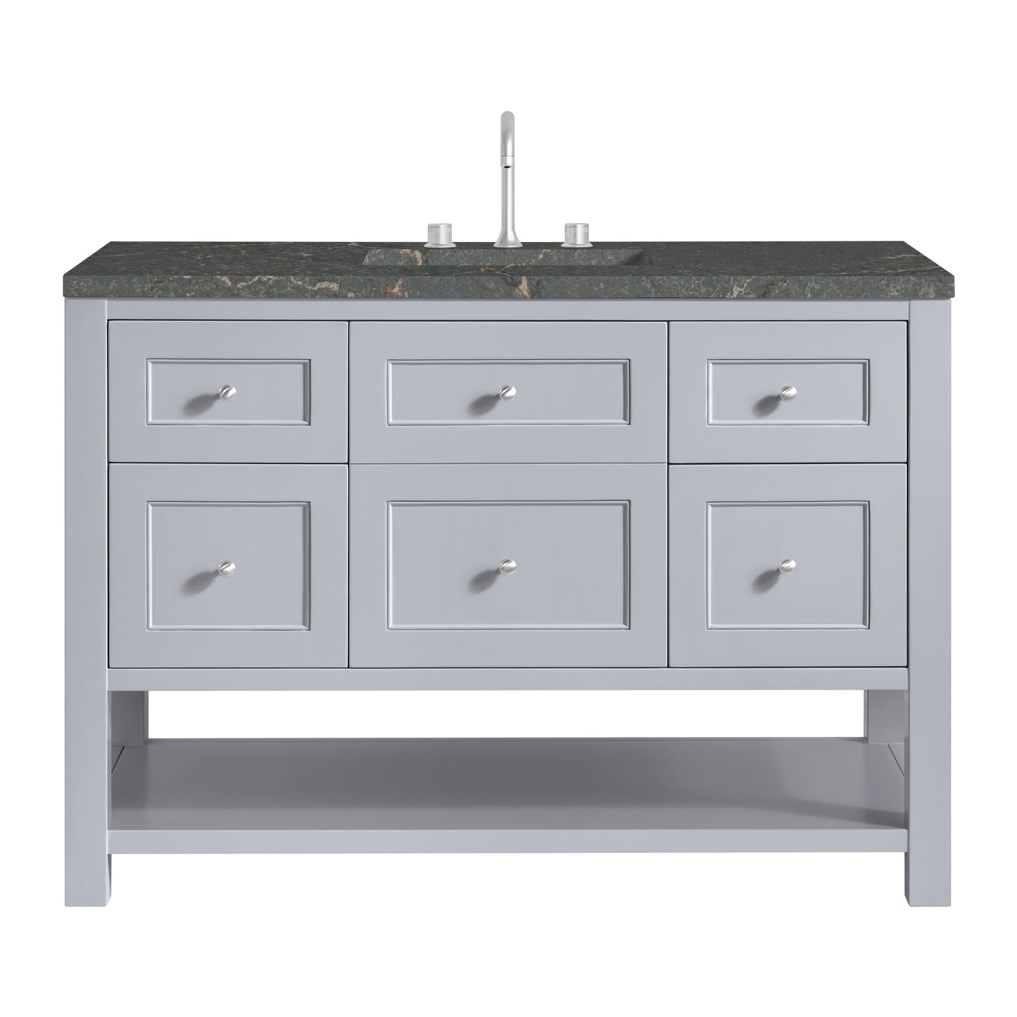James Martin Vanities Breckenridge 48" Serenity Blue Single Vanity With 3 cm Parisien Bleu Quartz Top and FreePower Wireless Charger