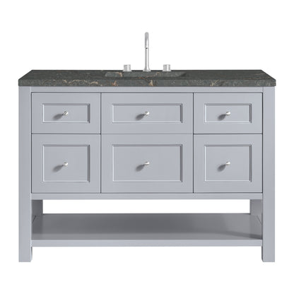 James Martin Vanities Breckenridge 48" Serenity Blue Single Vanity With 3 cm Parisien Bleu Quartz Top and FreePower Wireless Charger